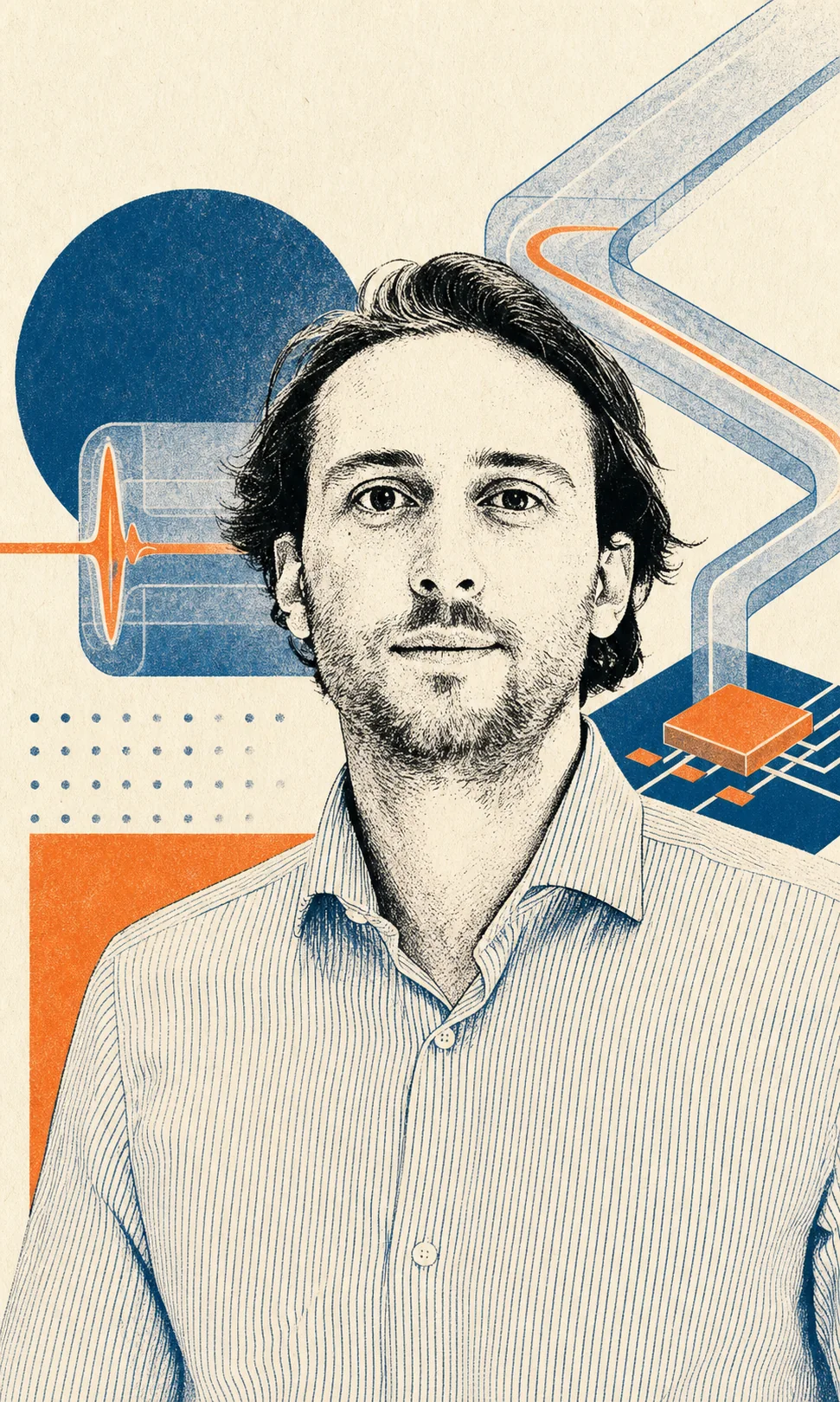 Illustrated portrait of Andrea Rocchetto