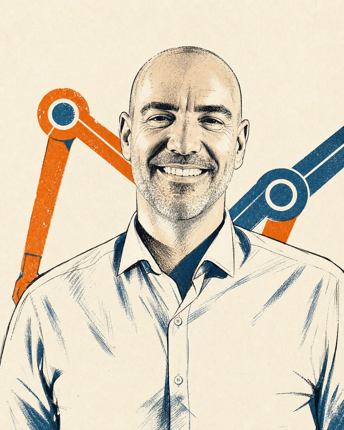 Illustrated portrait of Daniele Pucci